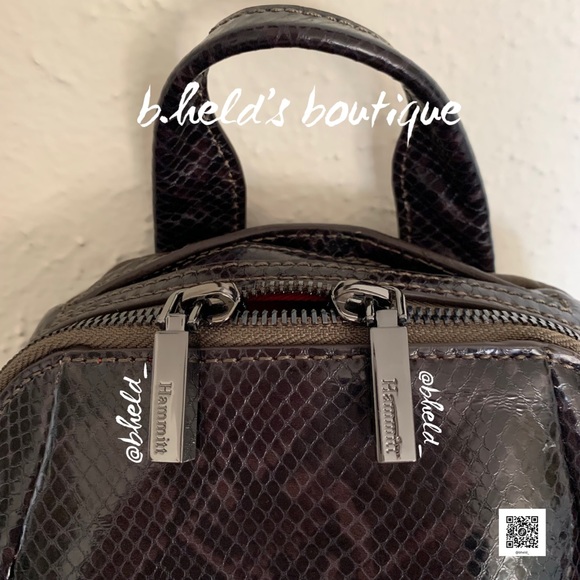 Hammitt Hunter Med Leather Backpack in Olivine Snake/Gunmetal New NWOT main image 14